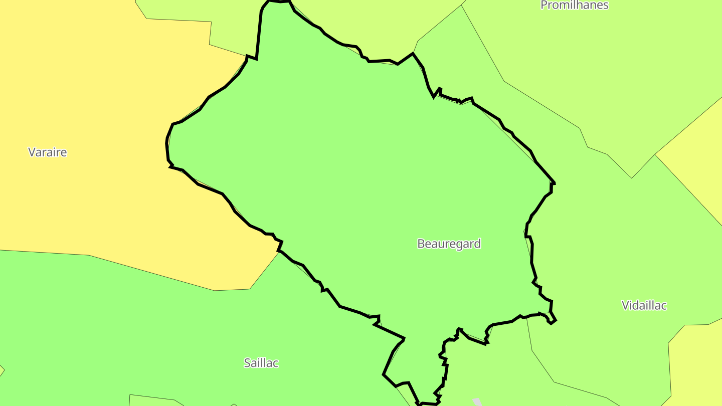 Carte des prix de l'immobilier Beauregard