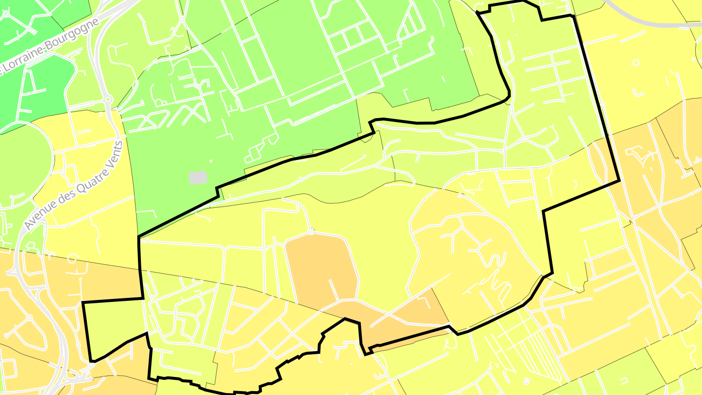 Carte des prix de l'immobilier Beauregard - Boufflers - Buthegnemont - Boudonville