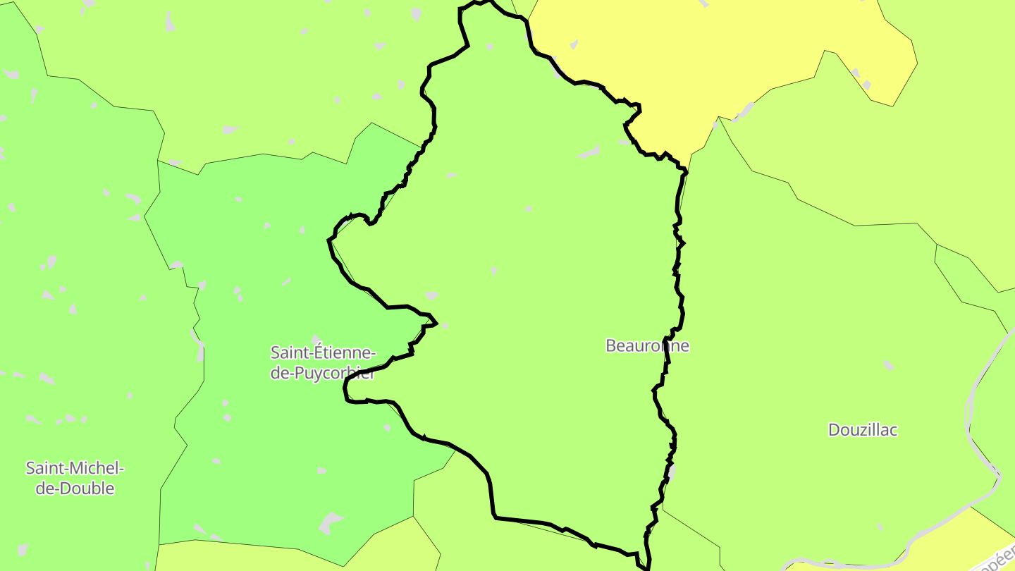 Carte des prix de l'immobilier Beauronne