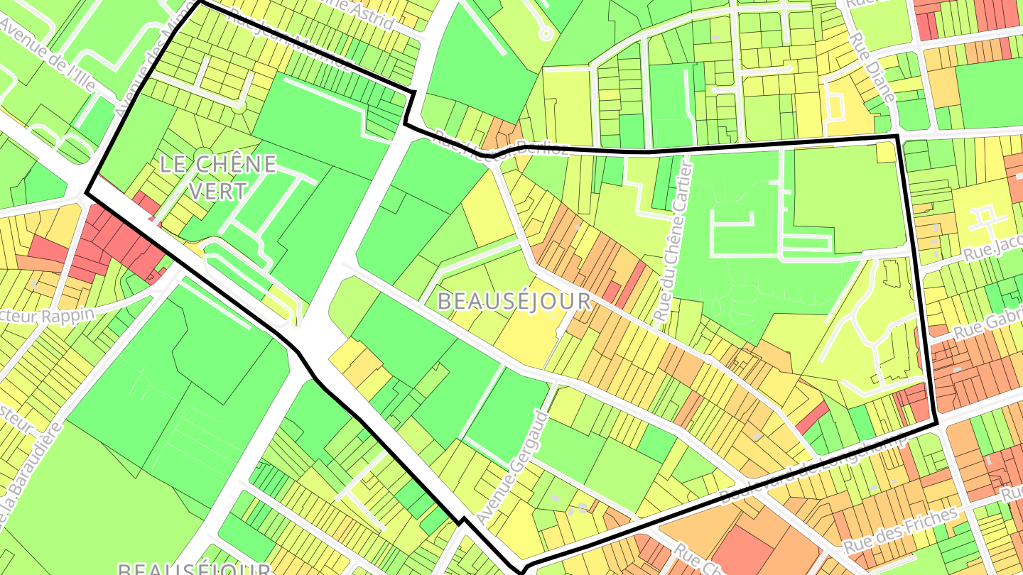 Carte des prix de l'immobilier Beauséjour
