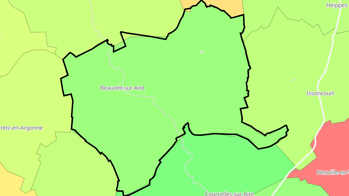 Carte des prix de l'immobilier Beausite