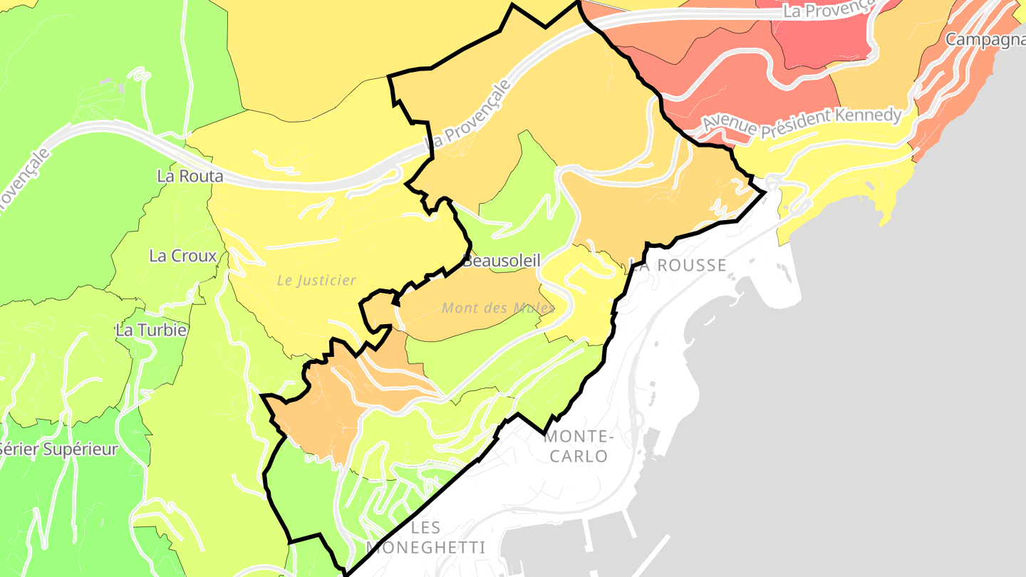 Carte des prix de l'immobilier Beausoleil