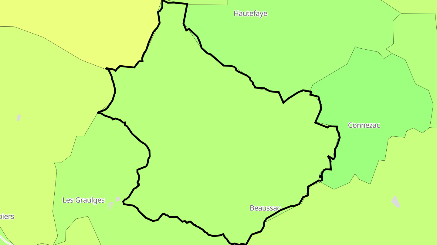 Carte des prix de l'immobilier Beaussac