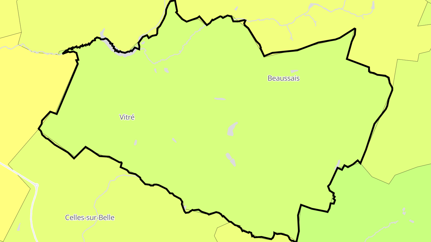 Carte des prix de l'immobilier Beaussais-Vitré