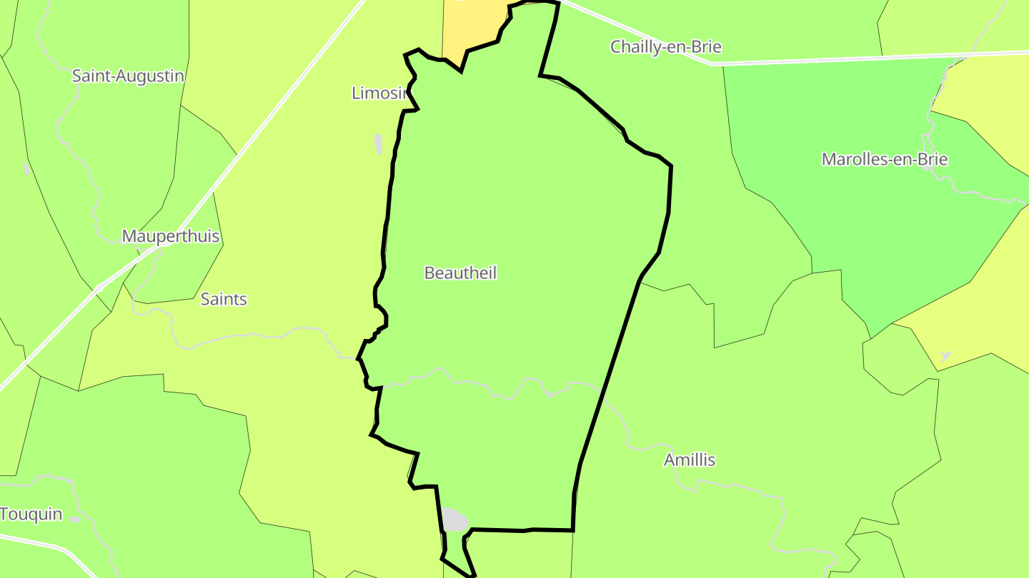 Carte des prix de l'immobilier Beautheil