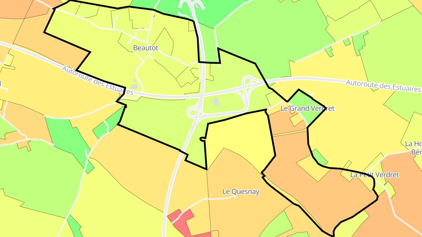 Carte des prix de l'immobilier Beautot