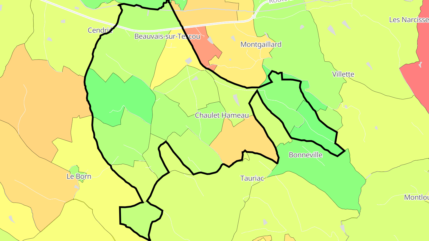 Carte des prix de l'immobilier Beauvais-sur-Tescou