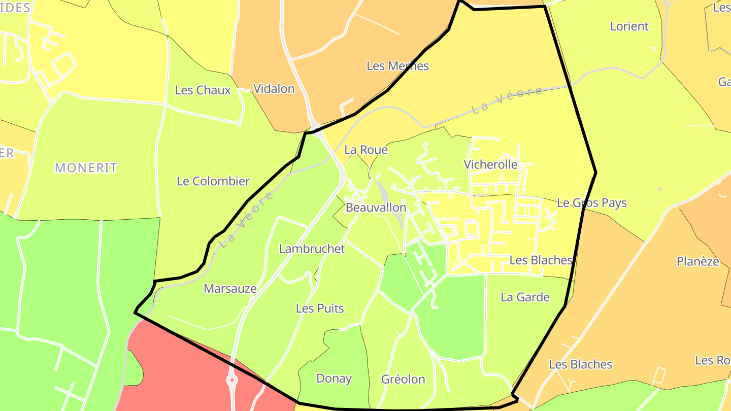 Carte des prix de l'immobilier Beauvallon