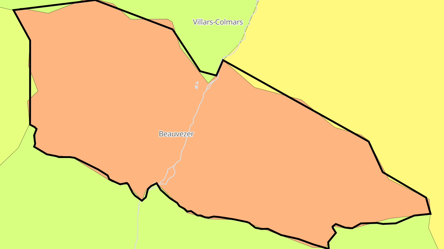 Carte des prix de l'immobilier Beauvezer