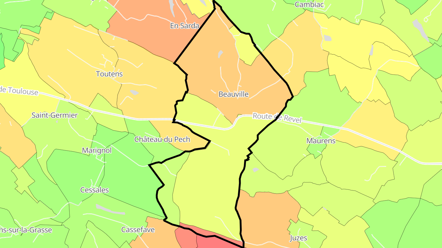 Carte des prix de l'immobilier Beauville