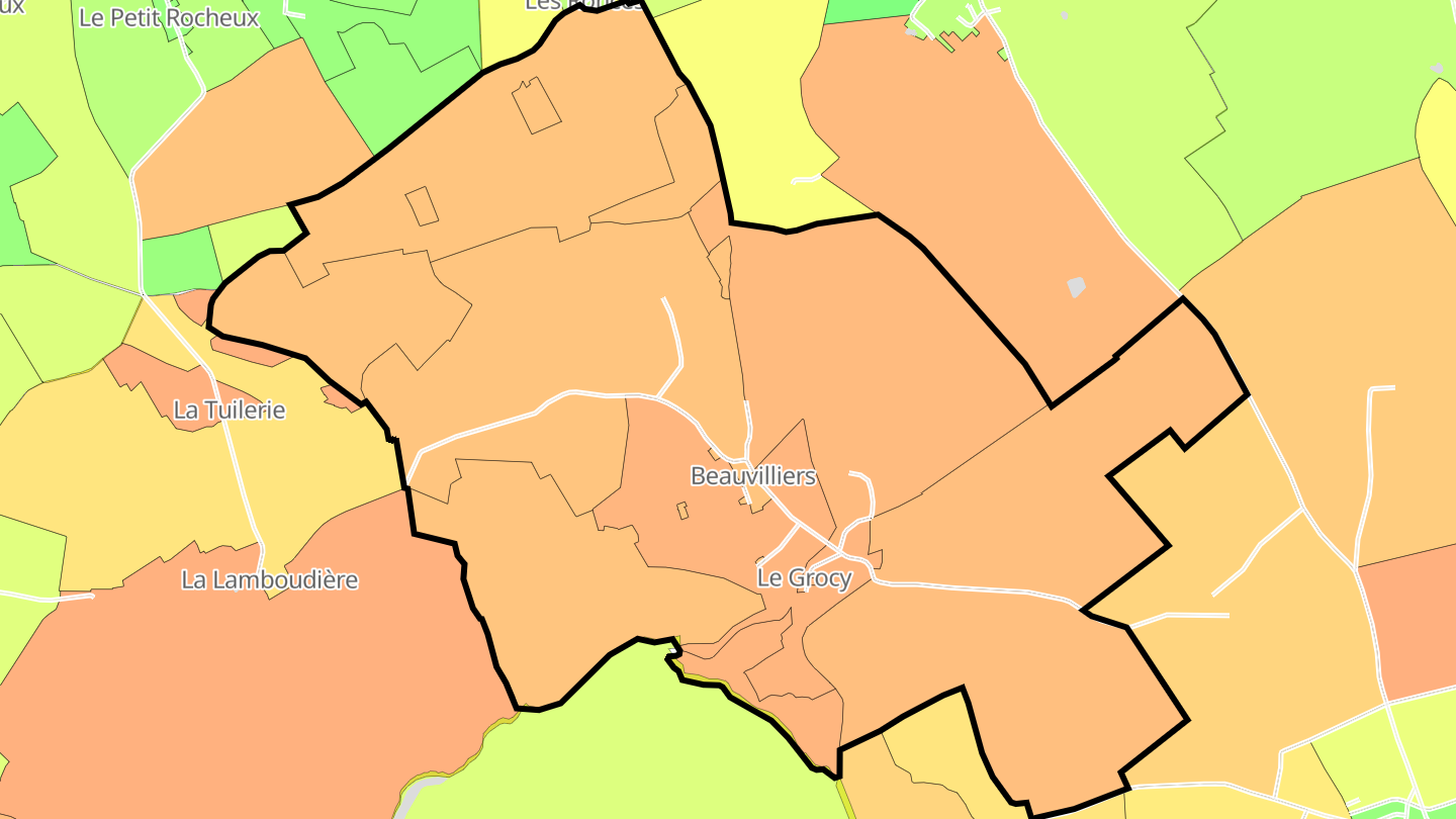 Carte des prix de l'immobilier Beauvilliers