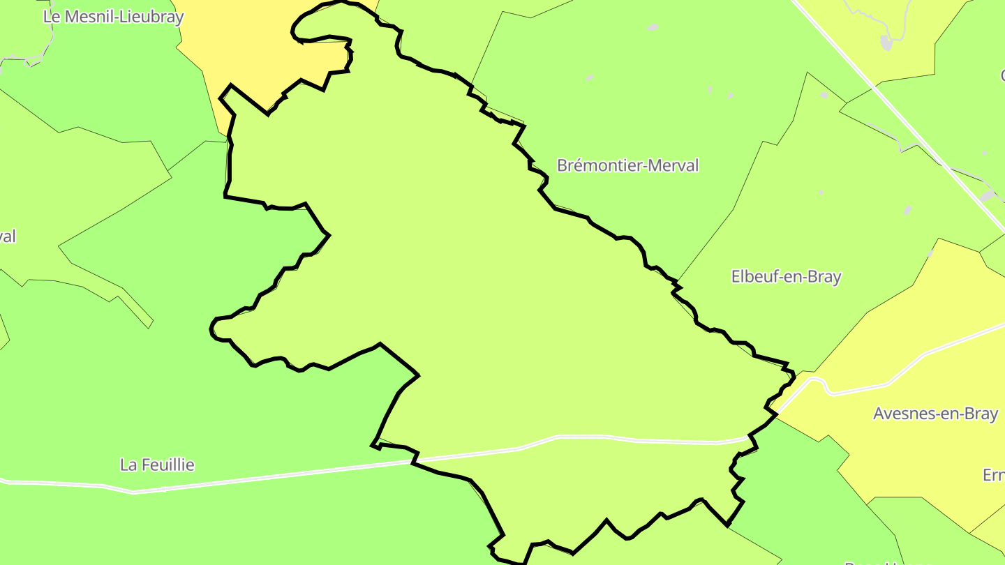 Carte des prix de l'immobilier Beauvoir-en-Lyons