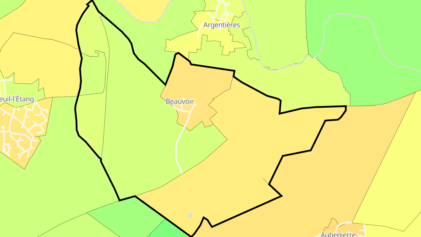Carte des prix de l'immobilier Beauvoir