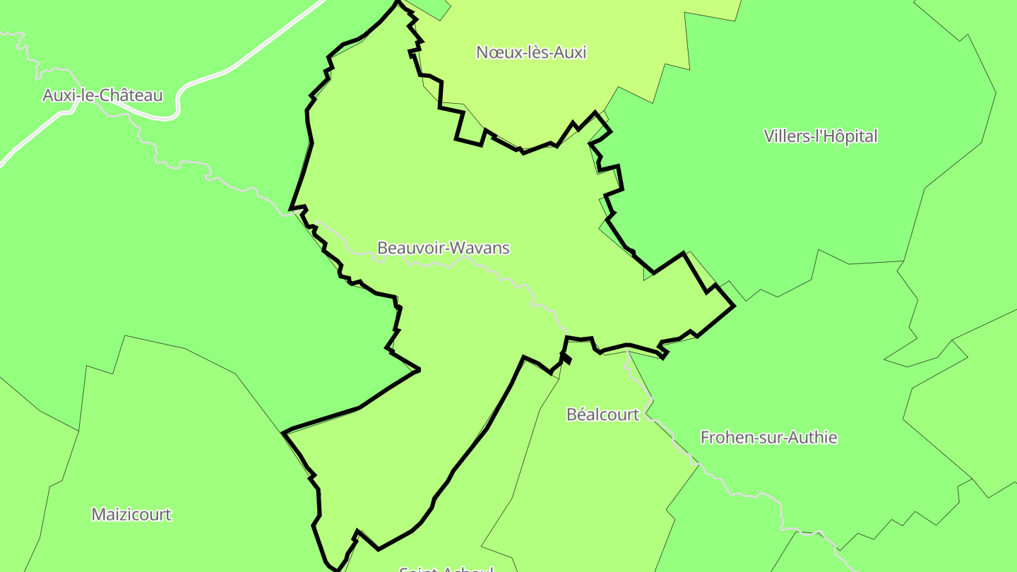 Carte des prix de l'immobilier Beauvoir-Wavans