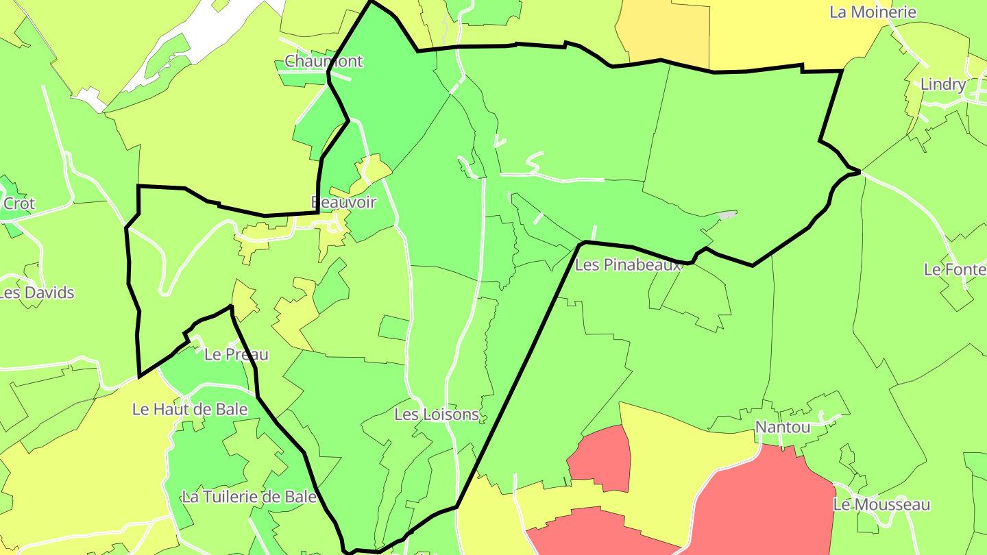 Carte des prix de l'immobilier Beauvoir