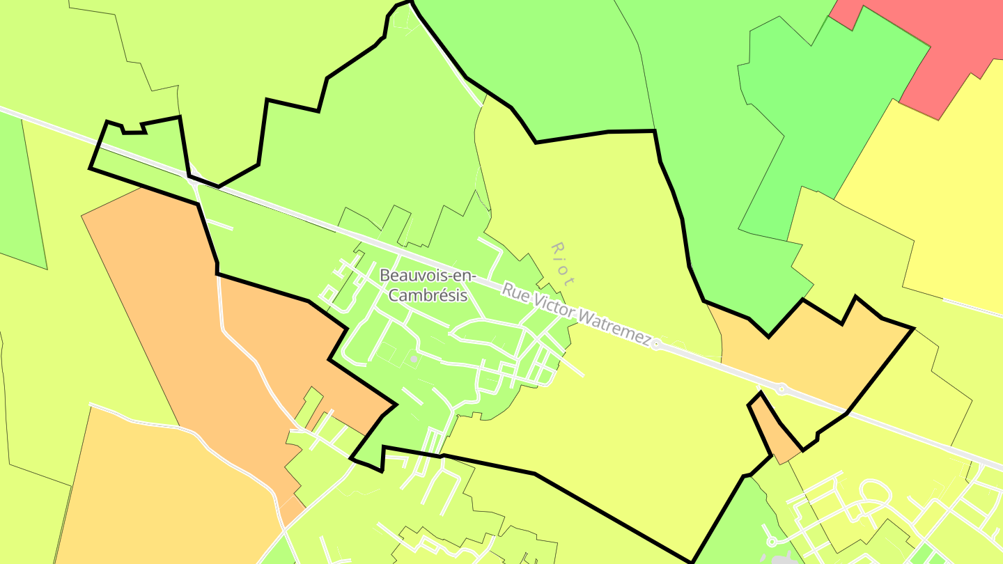 Carte des prix de l'immobilier Beauvois-en-Cambrésis