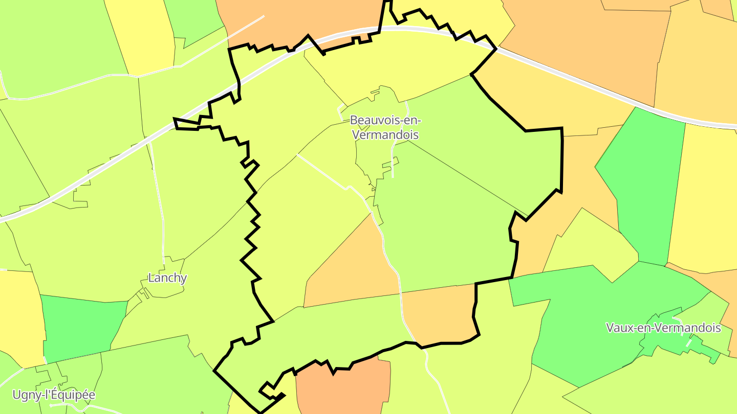 Carte des prix de l'immobilier Beauvois-en-Vermandois