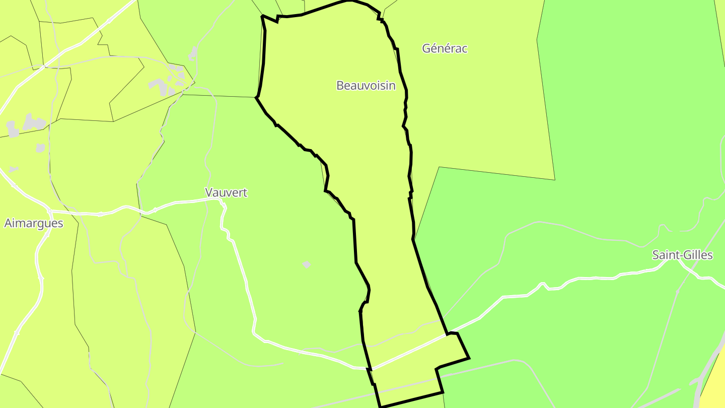 Carte des prix de l'immobilier Beauvoisin