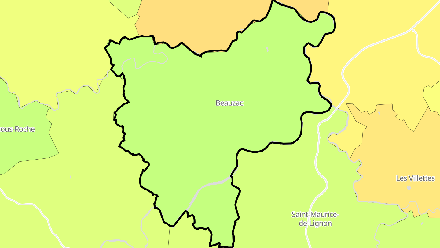 Carte des prix de l'immobilier Beauzac
