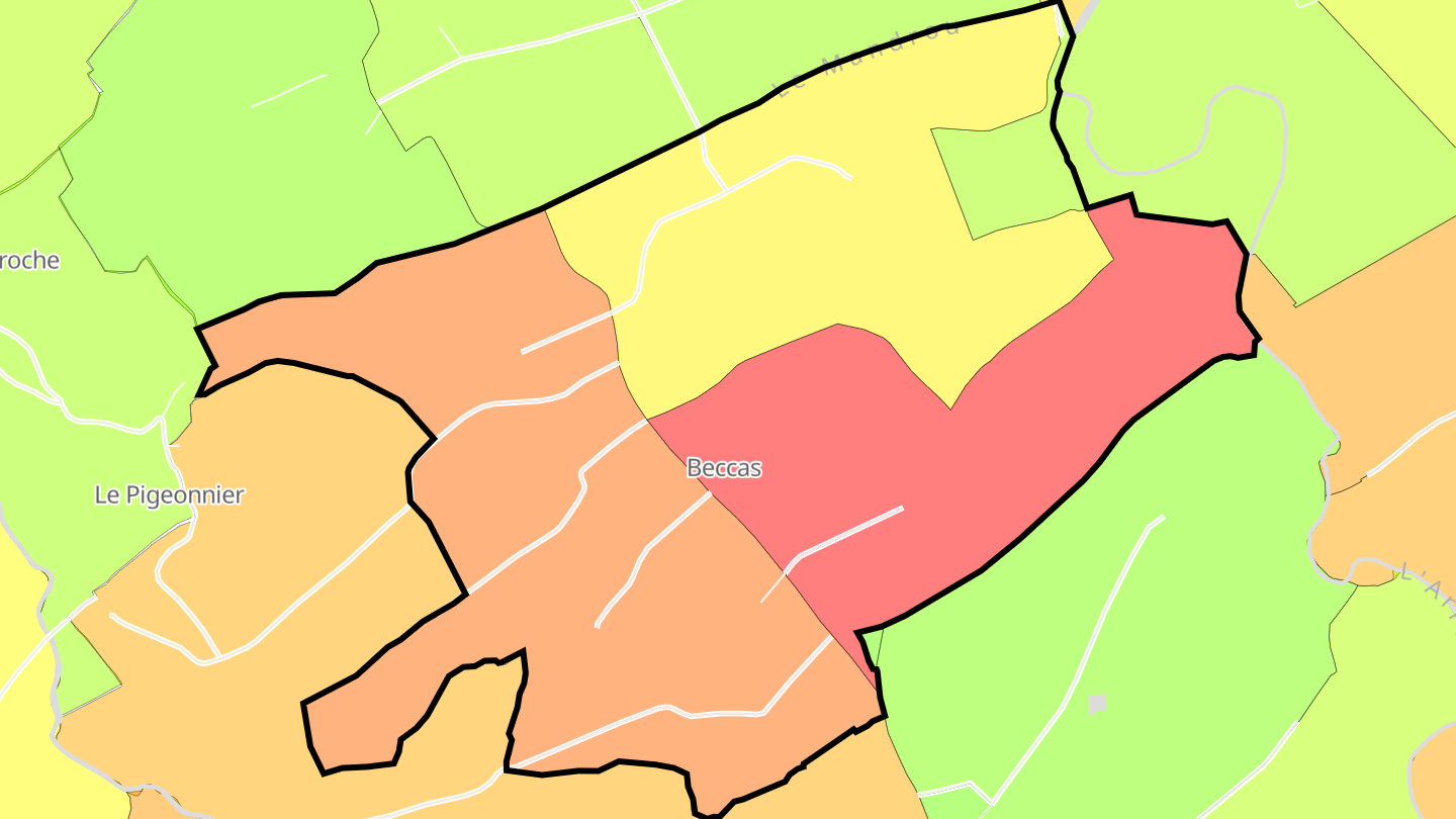 Carte des prix de l'immobilier Beccas