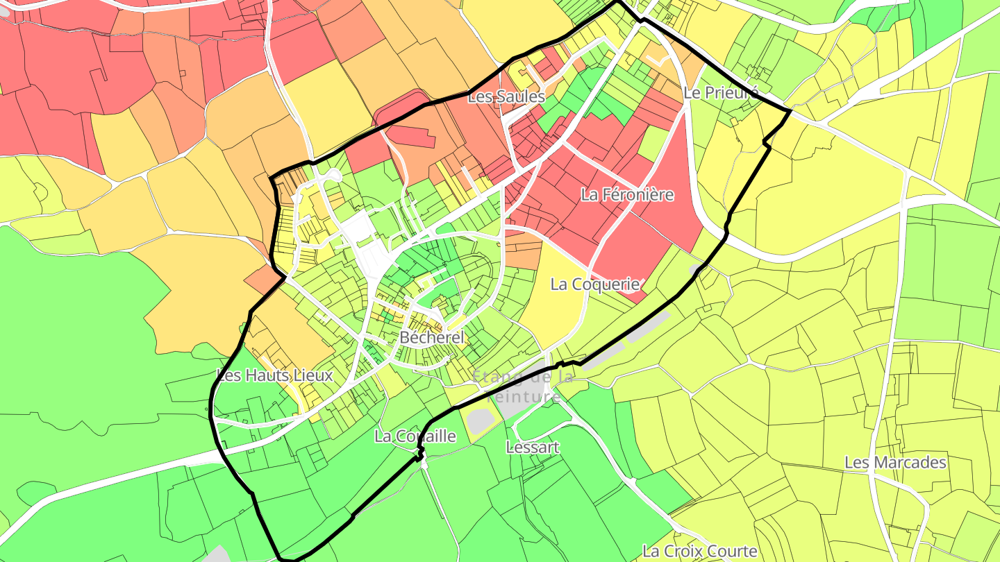 Carte des prix de l'immobilier Bécherel