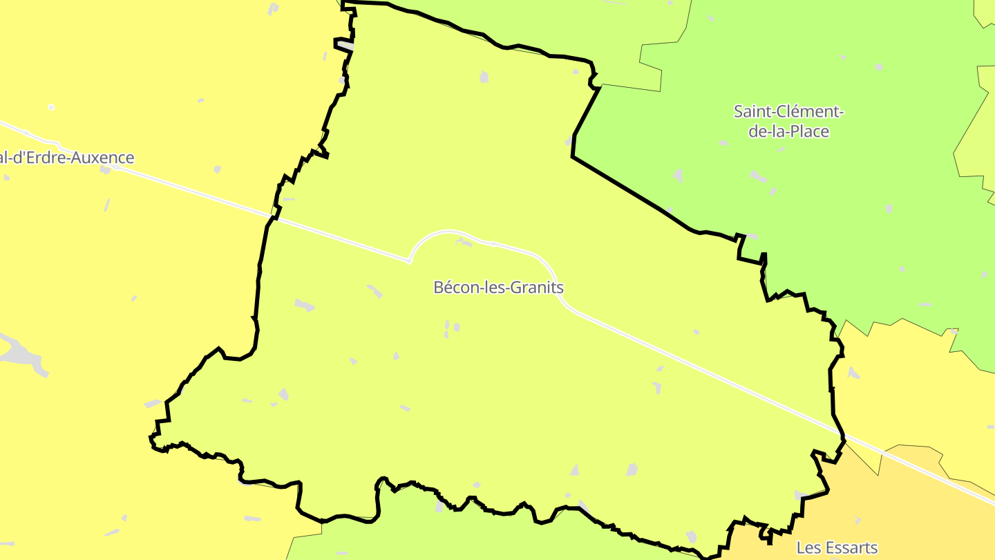 Carte des prix de l'immobilier Bécon-les-Granits