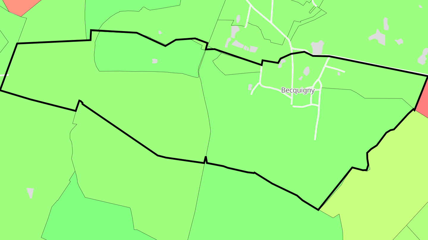 Carte des prix de l'immobilier Becquigny