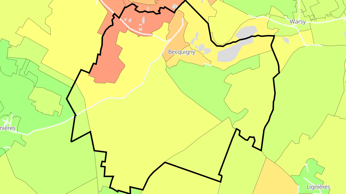 Carte des prix de l'immobilier Becquigny