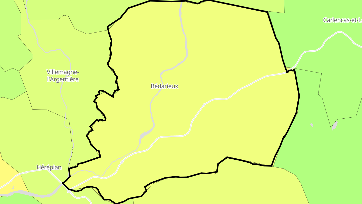 Carte des prix de l'immobilier Bédarieux