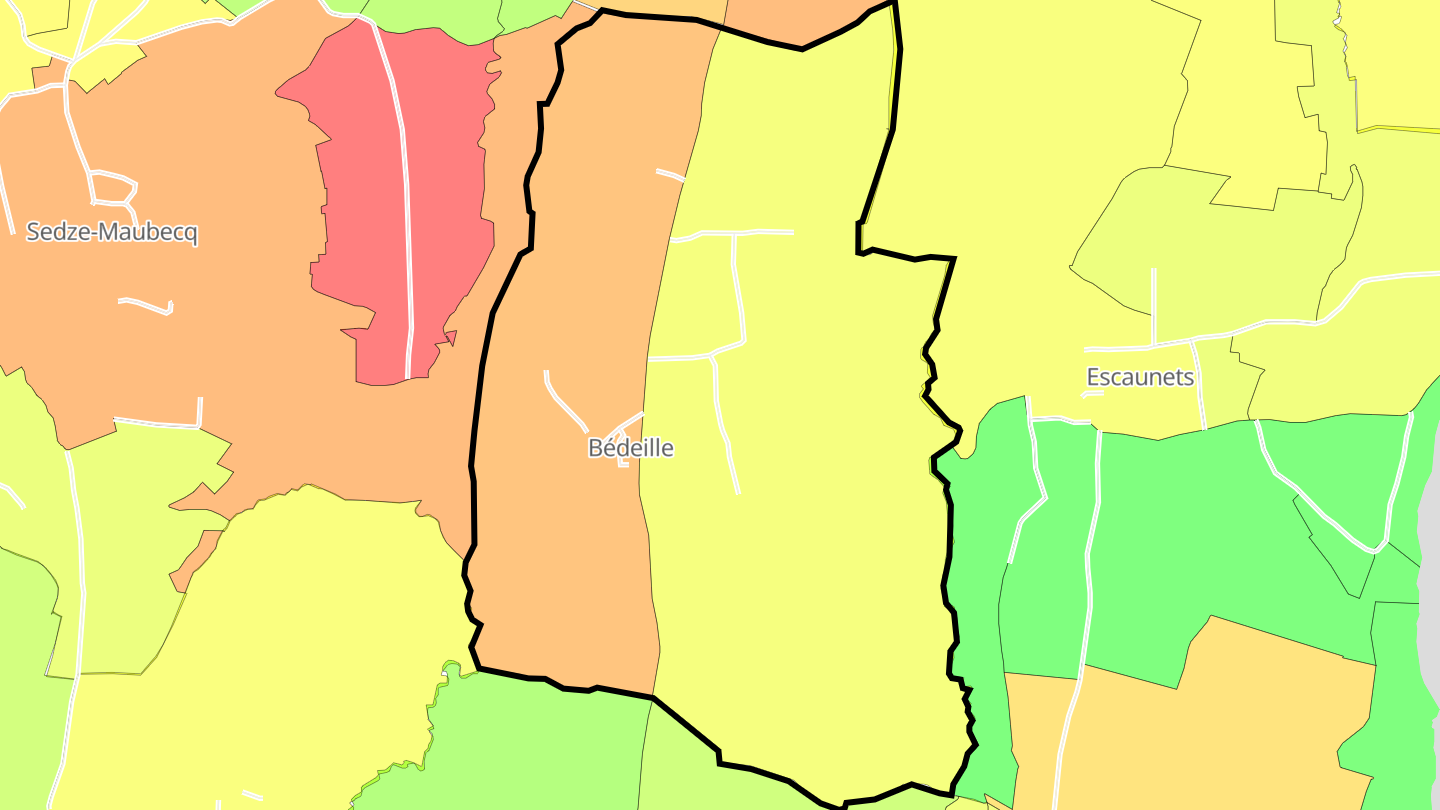 Carte des prix de l'immobilier Bédeille