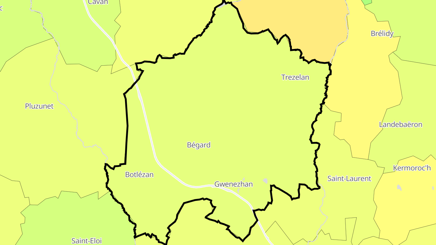 Carte des prix de l'immobilier Bégard