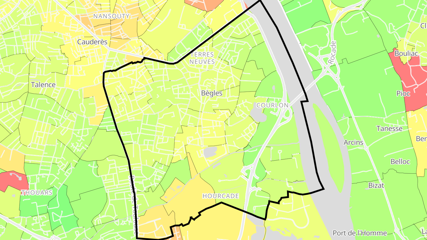 Carte des prix de l'immobilier Bègles