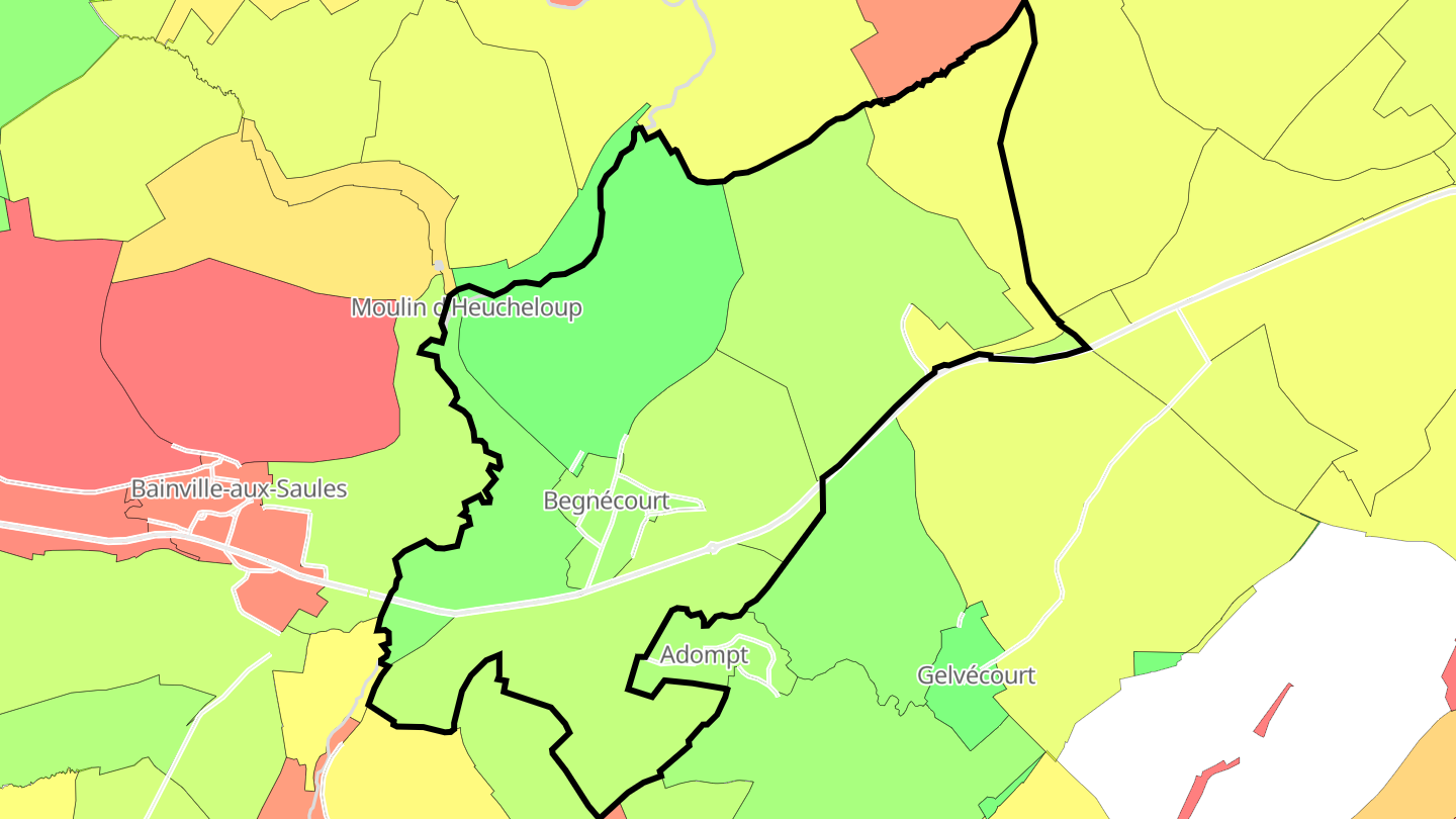 Carte des prix de l'immobilier Begnécourt