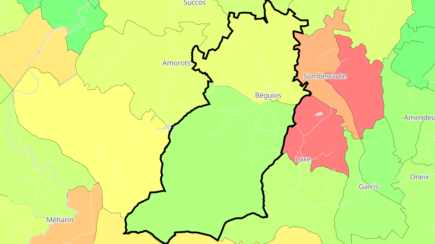 Carte des prix de l'immobilier Béguios