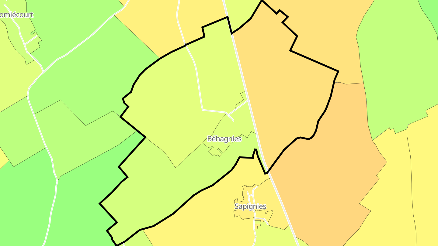 Carte des prix de l'immobilier Béhagnies
