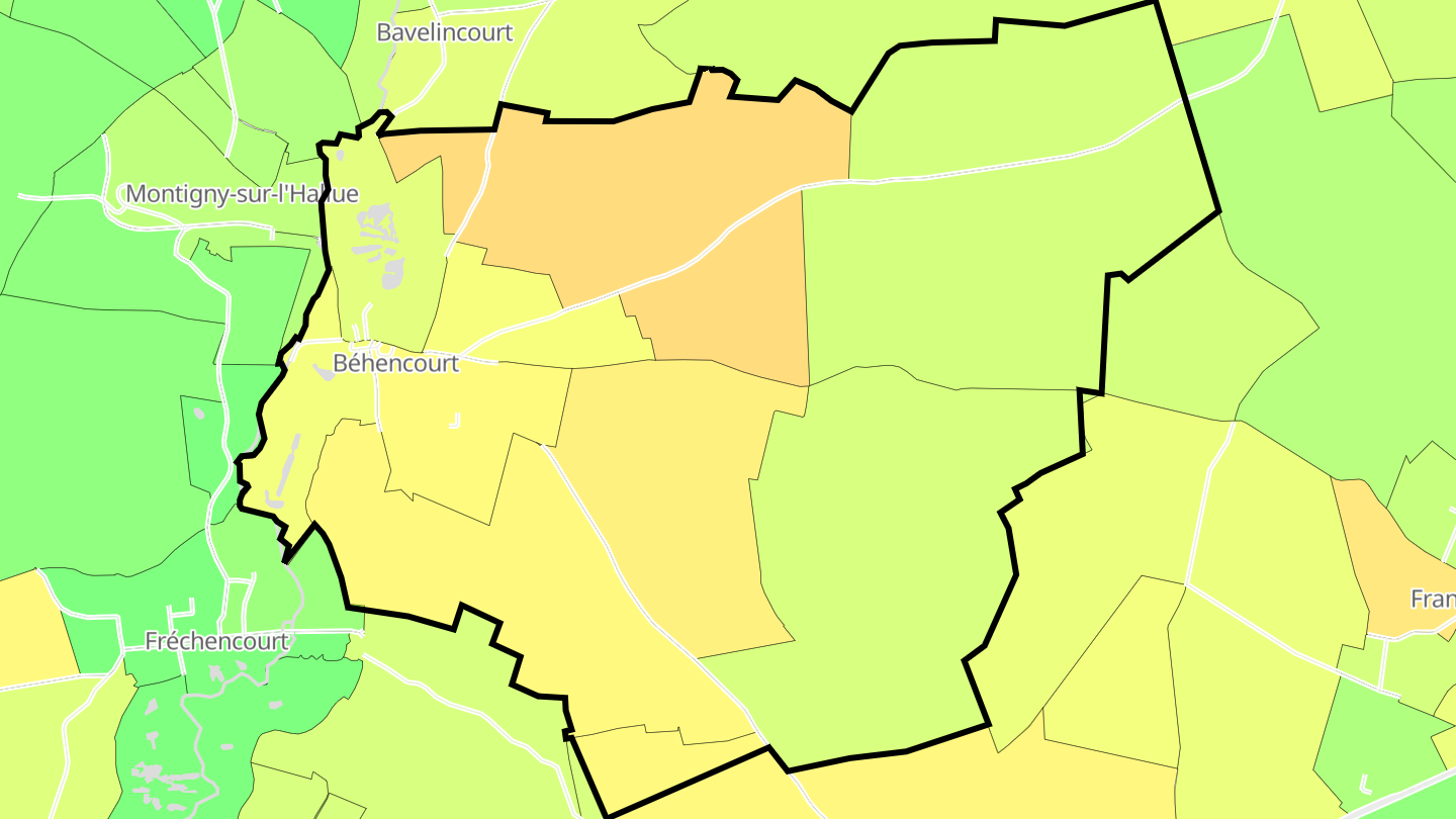 Carte des prix de l'immobilier Béhencourt
