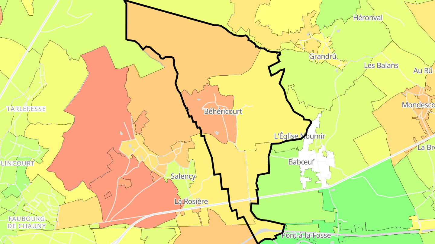 Carte des prix de l'immobilier Béhéricourt