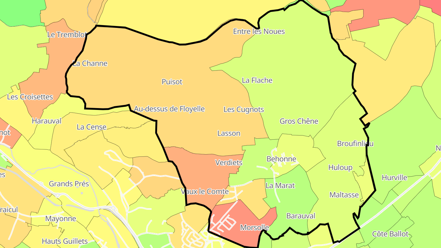 Carte des prix de l'immobilier Behonne