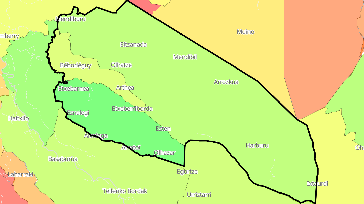 Carte des prix de l'immobilier Béhorléguy