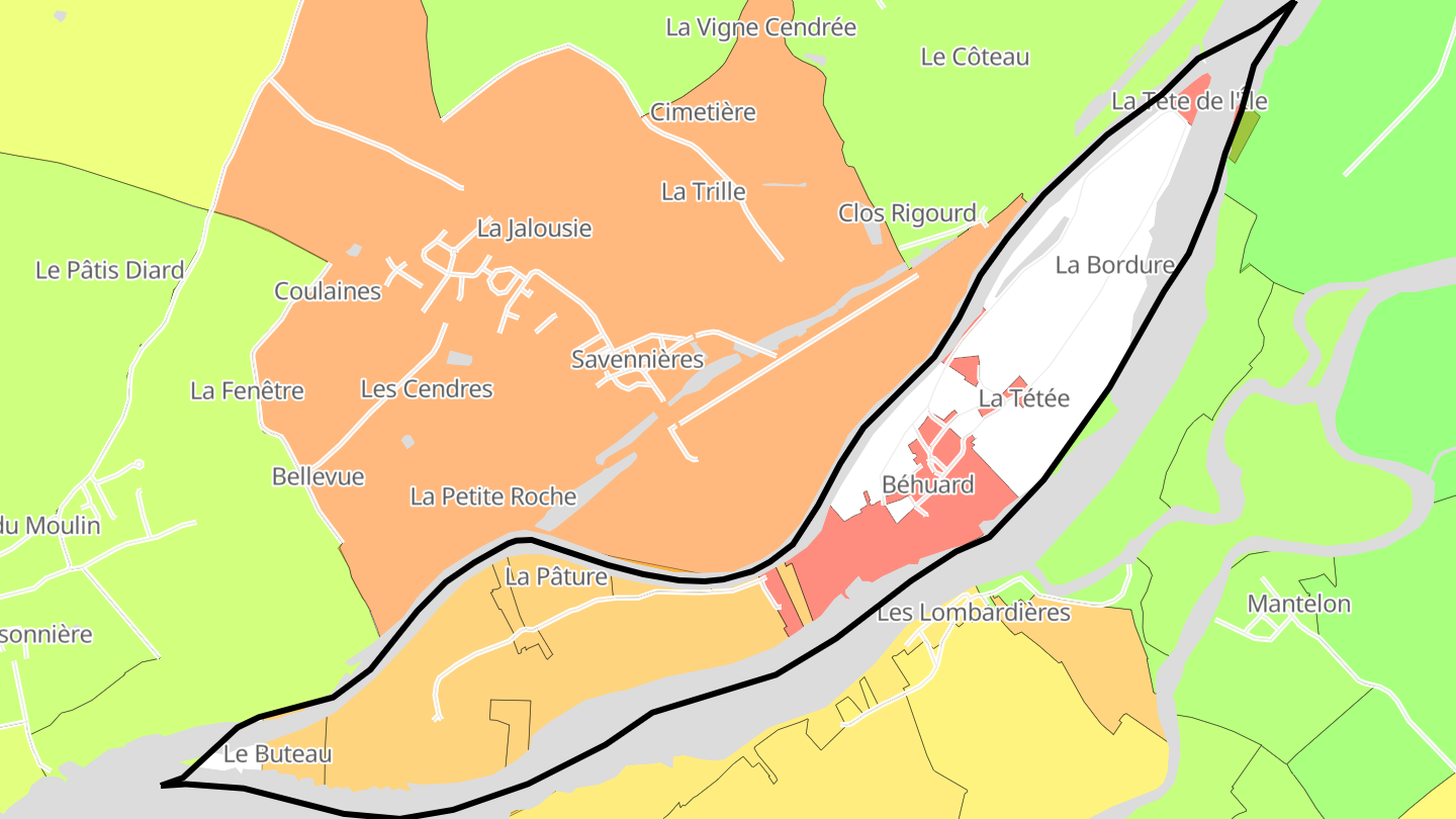 Carte des prix de l'immobilier Béhuard