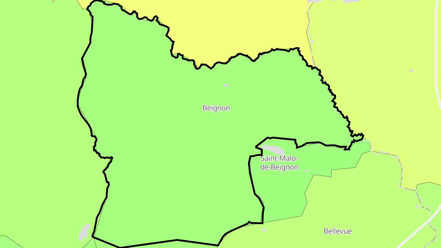 Carte des prix de l'immobilier Beignon