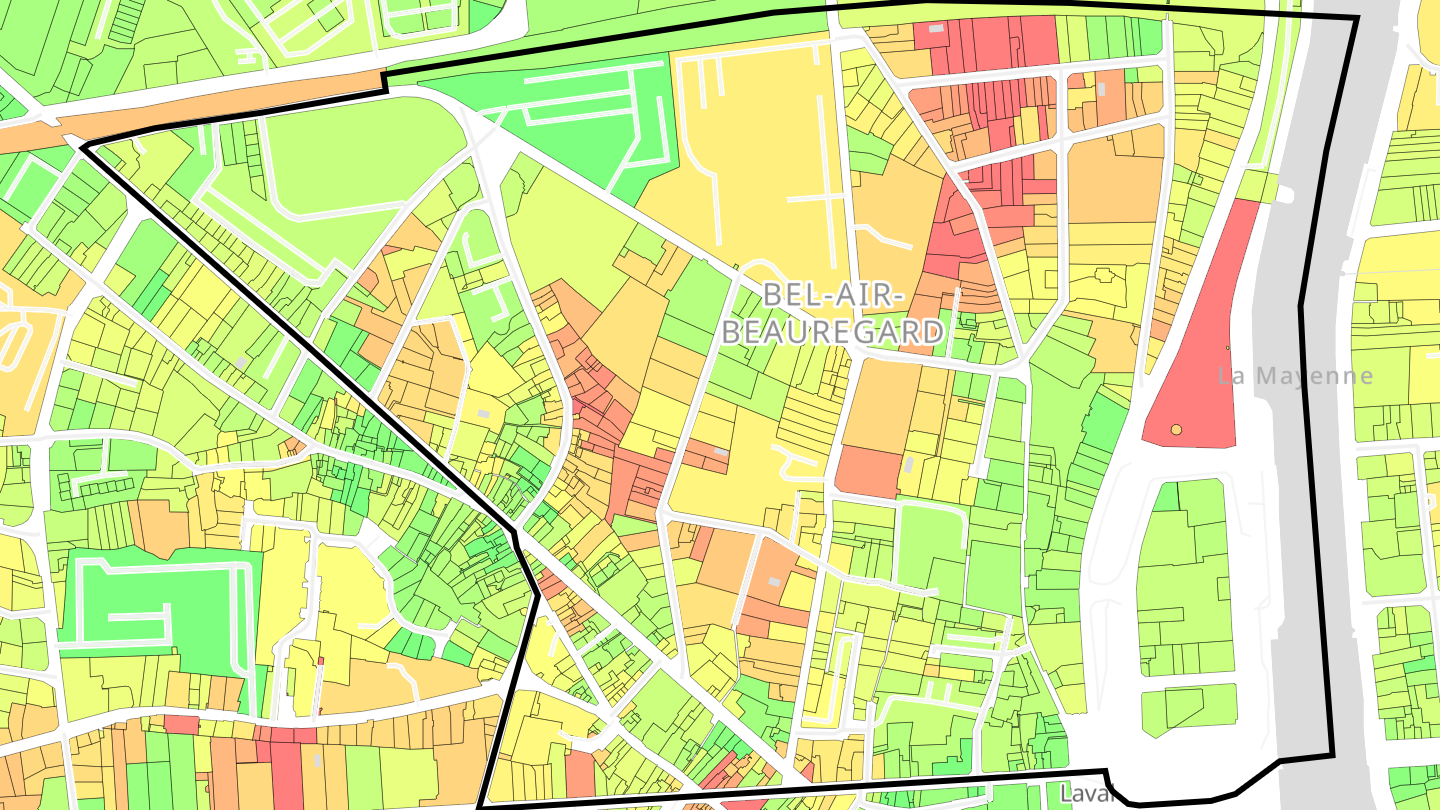 Carte des prix de l'immobilier Bel-Air-Beauregard