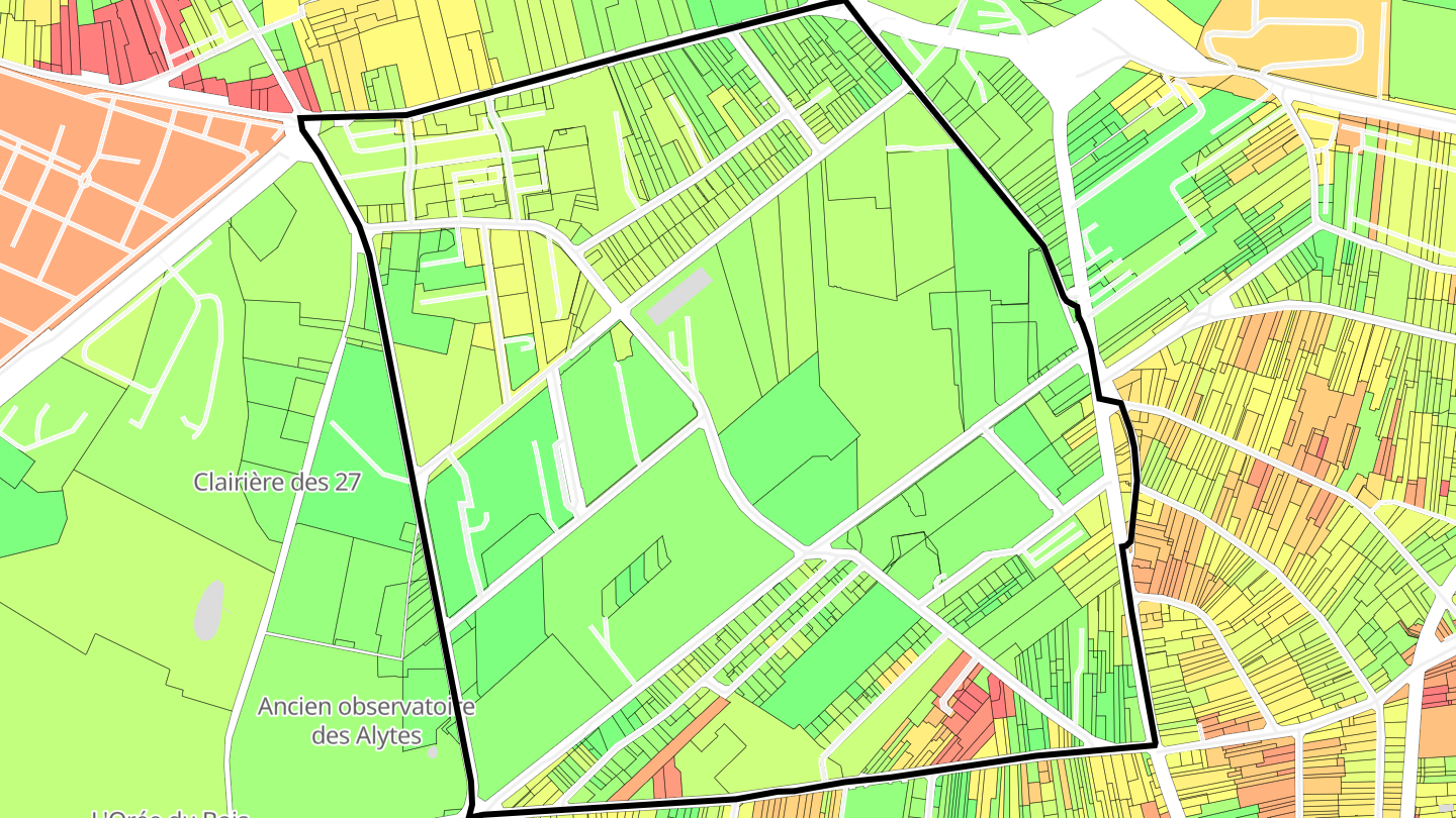 Carte des prix de l'immobilier Bel Air - Grands-Pêchers