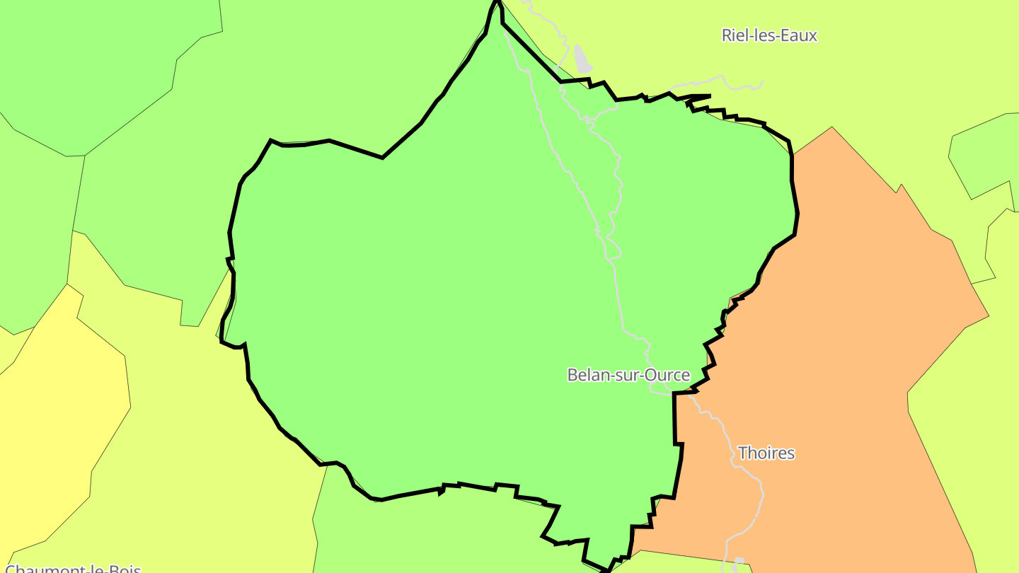 Carte des prix de l'immobilier Belan-sur-Ource