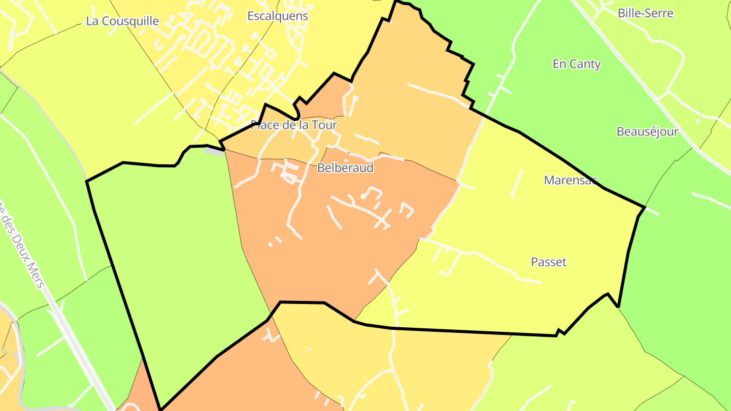 Carte des prix de l'immobilier Belberaud