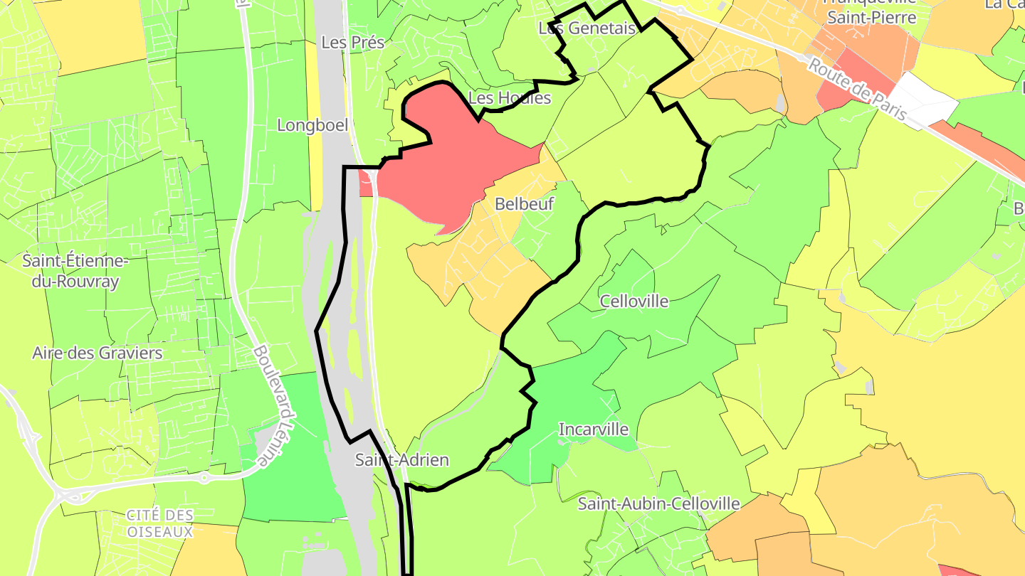 Carte des prix de l'immobilier Belbeuf