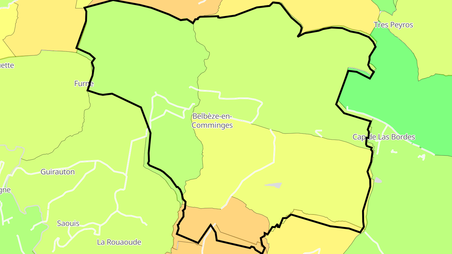 Carte des prix de l'immobilier Belbèze-en-Comminges