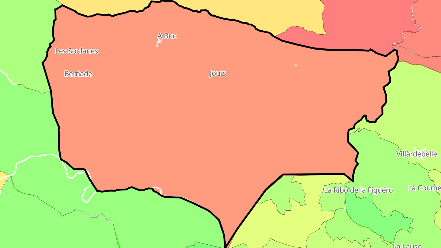 Carte des prix de l'immobilier Belcastel-et-Buc