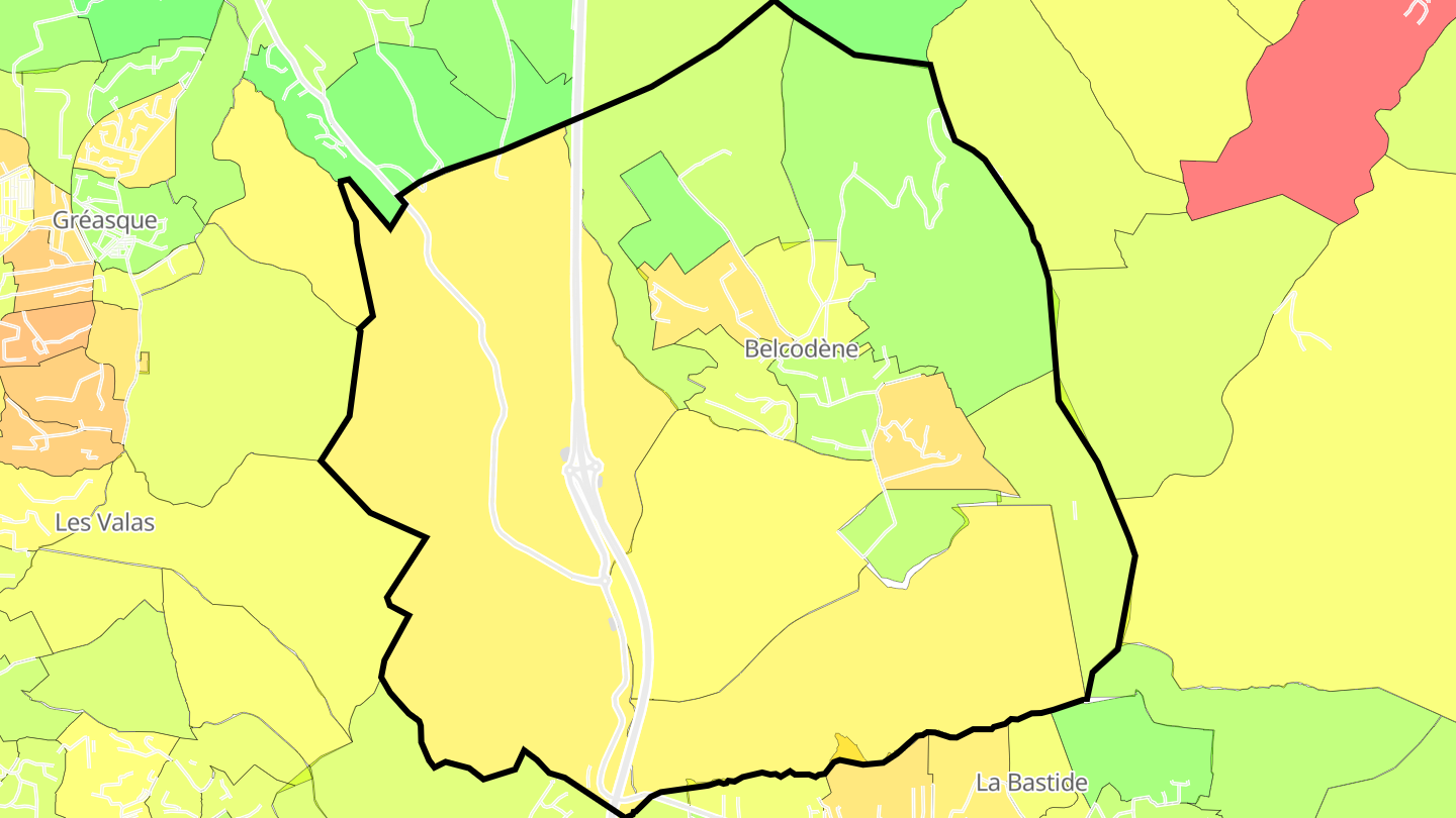 Carte des prix de l'immobilier Belcodène