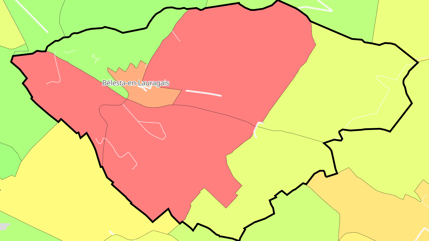 Carte des prix de l'immobilier Bélesta-en-Lauragais